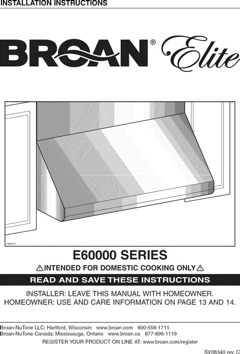 chef range hood manual